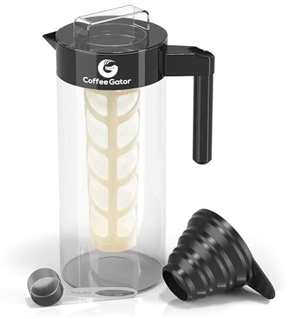 GARUET Cold Brew Coffee Maker - 1.4 Litre Cold Brew Pot with Glass Container, Filter, Funnel & Measuring Spoon for Iced Tea & Cold Brew