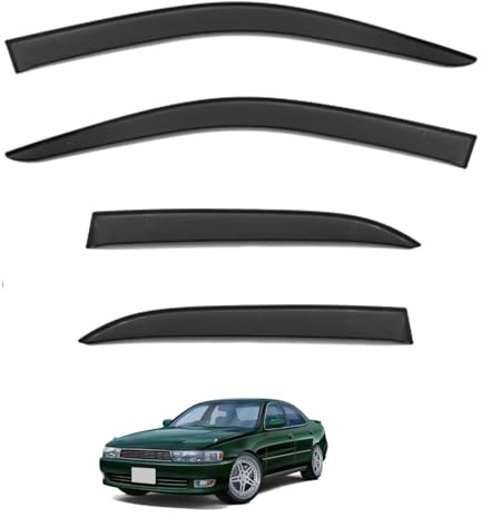Déflecteurs de Vitre pour Toyota Cresta MK4-X90 1992-1995, Pare-Pluie Anti-Vent Anti-Insecte Kit Adhésif pour Vitres Latérales de Voiture