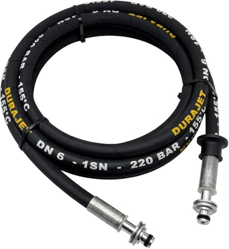 M&M Smartek Högtrycksslang kompatibel med Kärcher HD 5/15 CX, 6/12-4 Plus, HDS 5/13 UX – 11 mm AVS plugg vridbar, DN6 DURAJET, 220 bar, för högtryckstvätt med kallt och varmt vatten (15 meter)