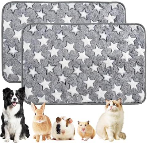 DMHYZTE 2 Pezzi Coperta per Cane Gatto,60x40cm Coperte per Cani Lavabile, Coperta per Animali Domestici in Pile Corallo-Grigio