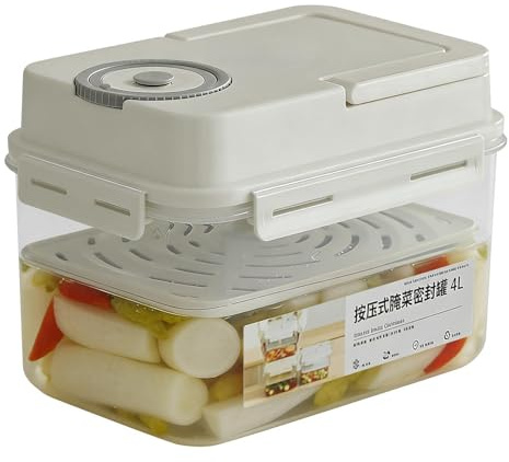 Contenitore per sottaceti a pressione, scatola di fermentazione coreana da 4 l, barattolo a tenuta stagna con coperchio ermetico, contenitore resistente per decapaggio, conservazione degli alimenti