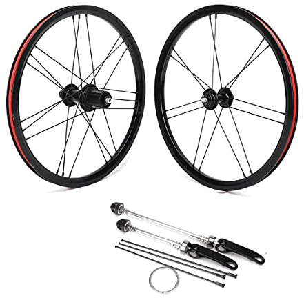 16''Hopfällbart Cykelhjulset 349 BMX-hjul Fälg/V-broms Snabbkoppling 16/21H | 74/130 Mm Nav För 7-11 Växlad Kassett(Schwarz)