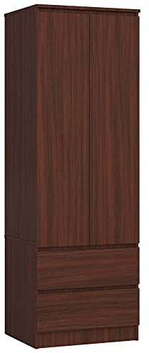 3E 3xE living.com Kleiderschrank mit 2 Turen und 2 Schubladen (B:60cm / H:180cm / T:51cm) in Wenge
