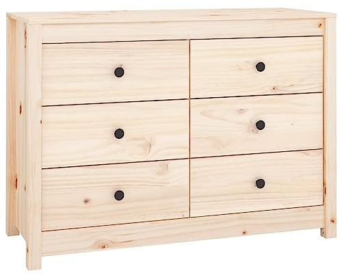 vidaXL Aparador Auxiliar Armario Consola Mueble Almacenamiento Estantería Salón Sala de Estar Casa Decoración de Madera Maciza de Pino