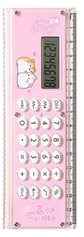 Regla calculadora multifuncional con pantalla grande de 8 dígitos, calculadora de mano para regla escolar, regla de ángulo