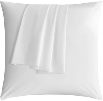 Sonive 100% Cotton Hypoallergenic Pillow Protector, White, 65 x 65 cm x 2, Oeko-TEX Certified Super Soft Premium Cosy Cushion Cover,White