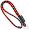 webbomb® Tubular Lanyard zweifarbiges Schlüsselband - rund weich und lang mit Sicherheitsverschluss und Schlüsselring als Schlüsselanhänger Key Chain für Ausweis Handy Schlüssel (rot orange/schwarz)