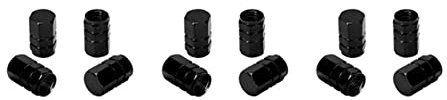 PAMENET Schwarz Reifen Luftventilkappen Fit Alle Schrader-Ventil (Packung mit 12)