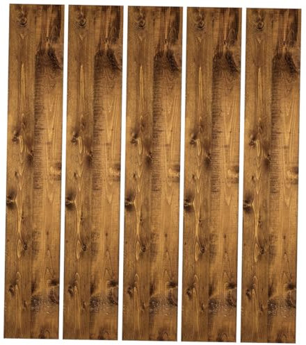 CANIGHT 5pcs Peel and Stick Wood Grain Floor Planks Decorative Floor Tiles for Renovation Self-adhesive for Living Room Bedroom and Office Decor