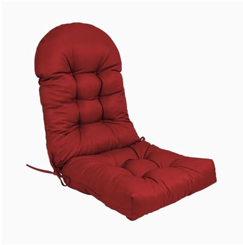 Adirondack - Cuscino impermeabile per sedia a dondolo da esterno, colore: rosso vino, comodo e perfetto per il relax in giardino e sul ponte