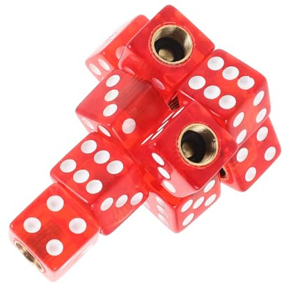 CHILDWEET 10 Piezas Tapas Válvula Neumático Estilo Dados Rojas Polvo y Fugas para Coche Moto Bicicleta Camión