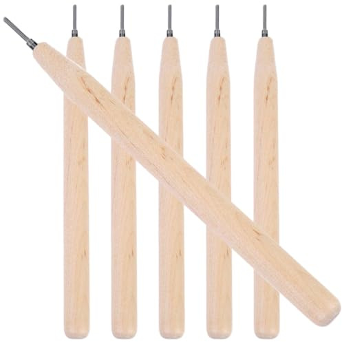 PRETYZOOM Stylo à Quilling en Bois Et Acier Inoxydable Ergonomique Ensemble De 6 Outils à Fente pour Loisirs Créatifs, Compact Et Transportable, pour Création Artistique Et DIY