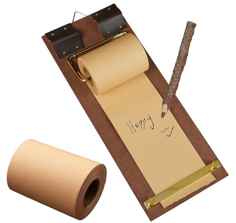 Refillable Hanging Notepad with Cutter - Vintage Kraft Paper Memo Board for Wall, Home & Office, Retro Clipboard for Notes, to-Do Lists, Journaling and Creative Decor