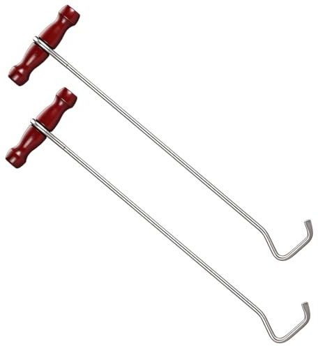 SiliFine 2 Pcs Cowboy Boot Hooks Long Shoes Pulls Stainless Steel Boot Puller with Long Handles for Men Women