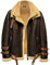 Denny&Dora Herren Braun B3 Shearling Schaffell Bomber Leder Fliegend Flieger Jacke … (Braun, XS)