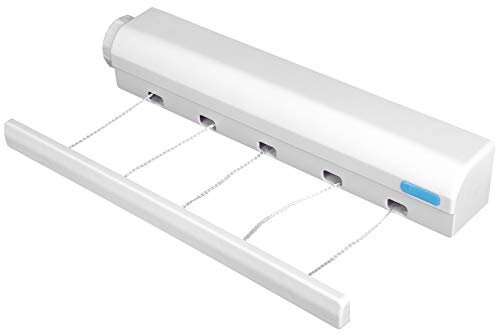 Einziehbare Wäscheleine Tragbare Hause Indoor Outdoor Kunststoff Kleidung Trockenseil Wandhalterung Kompakte Hängende Schnur Kleiderbügel Wäscheleine(5 Zeilen)