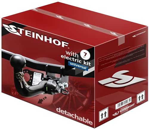 STEINHOF NEU Anhängerkupplung AHK abnehmbar-horizontal kompatibel mit Citroen Nemo ab 2008 mit 7-polig Universal-Elektrosatz