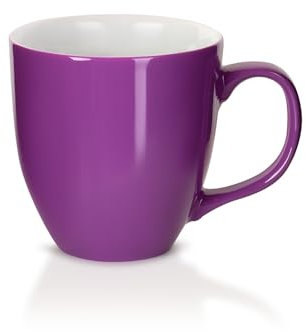 Mahlwerck Jumbotasse, große Kaffeetasse aus Premium Porzellan mit hoch-glänzender Oberfläche, Geschenktasse, Shiny Violet, 400ml