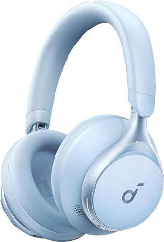 soundcore by Anker, Space One Kabellose Kopfhörer, Aktives Noise Cancelling, 2X stärkere Stimmunterdrückung, 40h Wiedergabe, App, Hi-Res Audio, Bluetooth 5.3 (Himmelblau)(Generalüberholt)