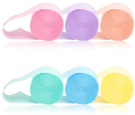 Rumyve Macaron Color Crepe Paper Roll Ribbon Crepe Curtain Background Hanging Fringe Holiday Party Decorations