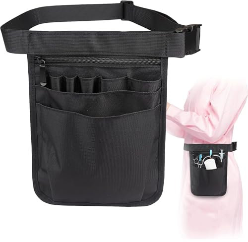 Borsa da infermiera,25 x 18 cm Borsa da infermiera,Marsupio Infermiera,Marsupio da infermiera regolabile,Borsa multifunzionale per infermiere,per Forbici, Garza e Altre Forniture Mediche (nero)