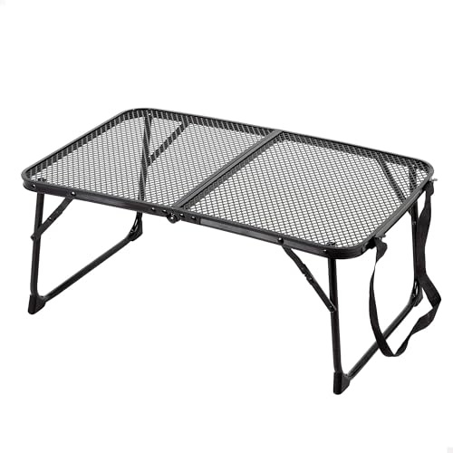 AKTIVE Lätt vikbart lågbord, 60 x 40 x 25 cm, rullskydd, hög temperaturbeständighet, tål 20 kg, bärhandtag, säkerhetslås, camping (63084)