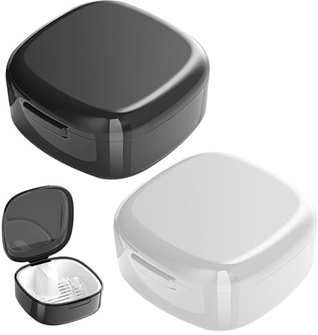 prothesendose für unterwegs 2 Stk gebissdose zahnprothesendose Zahnprothesenbox mit Sieb Tragbarer Behälter für falsche Zähne behälter für zahnprothesen Für Alle AltersgruppenZahnersatz und Zahnspange