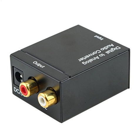 Iyalezirk Adattatore convertitore coassiale Toslink SPDIF digitale ad analogico audio con in fibra
