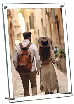 ANAZOZ Cadre Photo Transparent Acrylique A3 Acrylique, 29.7x42cm, Cadre Photo Bureau à Poser Horizontal & Vertical