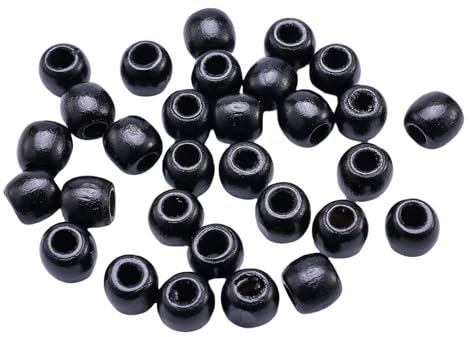 Naturholzperlen, großes Loch, Haarschmuck, Vintage-Farbe, Holzperlen für kreative Frisuren