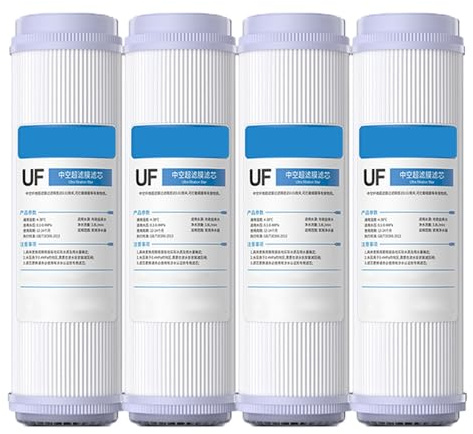 4 membrane UF a fibra cava 0,01 micron ultrafiltrazione, filtro ricambio a bocca piatta, per sistema filtraggio dell'acqua ad osmosi inversa ad alta capacità 10 pollici