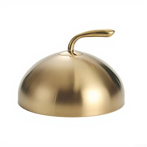 Vilgftyiet 28 cm runt rostfritt stål bifflock för Teppanyaki-panna kök matskydd effektiv värmehållning lätt att rengöra silver (guld)