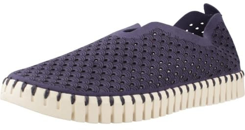 Ilse Jacobsen HORNBÆK | Flache Damen-Schuhe | Slip-On Sneaker mit Recyceltem Mikrofaser-Material und Rutschfester Natur-Gummisohle | Tulip3275 | Leicht Atmungsaktiv Umweltfreundlich | Navy | 39