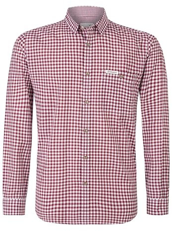 Stockerpoint Campos3 Herren Trachtenhemd, Bordeaux, L