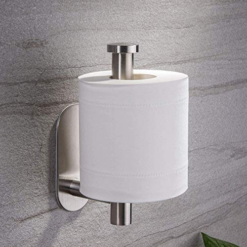 Toilet Roll Holder Self Adhesive - Toilet Paper Holder for Bathroom Stick on Wall Stainless Steel Brushed by ZUNTO