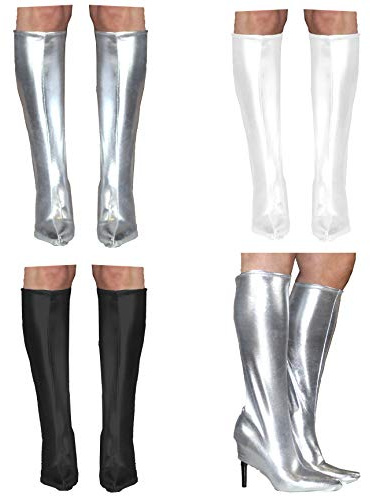 SoWest GoGo Boot Covers – Women’s 60s 70s Hippie Fancy Dress Accessory | Retro Pop Star Tight Fit Boots Cover for Disco | Adults Footwear for Halloween Party