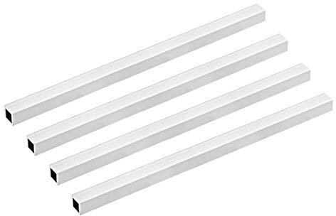 sourcing map 4 Stück Alu Vierkantrohr 15x15mm Alu Rechteckrohr Aluminium Profil Rohre 1mm Wandstärke Alurohr Quadratrohr Aluminium Gerade Rohr 300mm Länge 6063 Aluminiumrohre Aluprofil Rohr