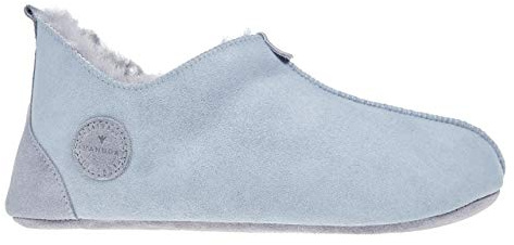 Vanuba Zapatillas de estar por casa para hombre Oxford en tallas 41-47 y 2 colores, hechas a mano de auténtica piel de cordero, color Gris, talla 44 EU