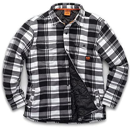 Scruffs Worker Padded Checked Shirt Black/White XXL (T55357)