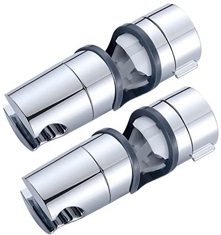 Clarmonde Soporte para Cabezal de Ducha de 18 a 25 mm, Ajustable 360°, ABS Cromado, Barra Elevadora (2 Unidades)