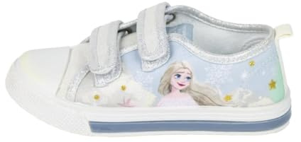 Sneakers Frozen per Bambini - Bianco e Blu - Taglia 28 - Chiusura con Velcro - Sneakers con luci e Suola in PVC - Made in Cotton - Prodotto Originale Disegnato in Spagna