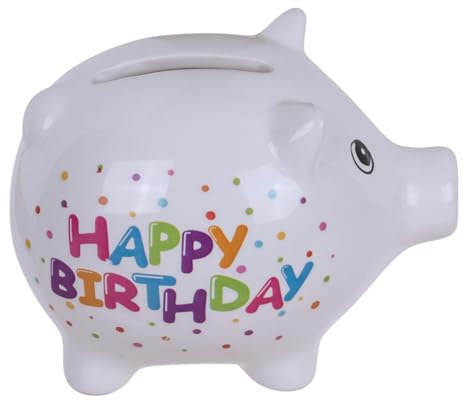 Sparschwein Happy Birthday, ca. 8,8 cm,