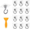 12 PCS Ganchos Autoadhesivos, Gancho de Techo Transparentes Giratorio 360° con 1 Rascador de Plástico, Enganches para Pared Sin Taladro, Adhesivas Colgadores de Toalla para Baño/Aseo/Cocina (Gris)