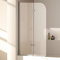 EMKE Panel de ducha para bañera de 100 x 140 cm, protector de vidrio plegable, separador de ducha para bañera, panel plegable de cristal de seguridad de 6 mm para bañera
