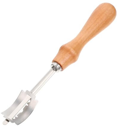 JECOMPRIS Cortador De Pan Mango De Madera De Haya, Cuchillo Rebanador De Pan De Acero Inoxidable Resistente, Herramienta Para Hornear Casa, Utensilio De Cocina Para Repostería