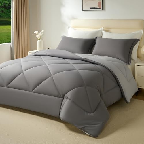 beeweed Edredón Relleno Nórdico 220x240 cm para Cama 135/150, Reversible Edredón de Fibra Oeko-Tex. 400gr/m², Suave, Transpirable para Invierno, con 2 Fundas Almohada
