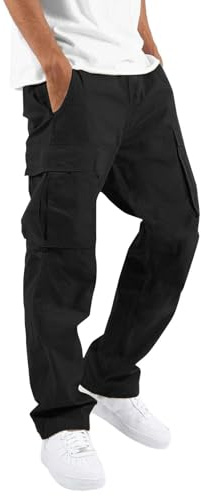 Herr cargo arbetsbyxor strid taktisk kamouflage armé stretch normal passform vardagsbyxor promenader vandring med fickor arbetskläder chinos byxor utomhus träningsoverall byxor