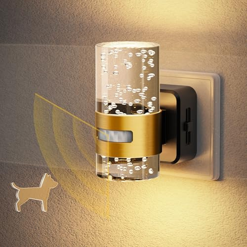 JandCase Enchufe con luz nocturna y sensor de movimiento, lámpara nocturna con 3 modos, regulable de 0 a 100 lm, luz nocturna para niños, blanco cálido 3000 K, para dormitorio, cocina, escalera