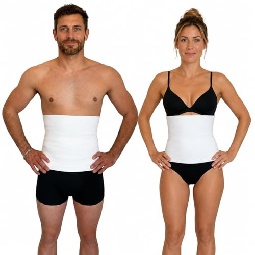 eMMe SQUARE - Fascia Lombare Estiva in Cotone Traspirante Unisex – Pancera Contenitiva, Supporto Schiena Addominale Elasticizzato Made in Italy – Ideale per l'Estate (M)