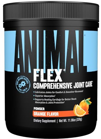 Animal Flex Powder - Joint Support Supplement for Pain Relief, Repair and Restore Muscles with Turmeric, Glucosamine, Chondroitin, MSM, Collagen and Boswellia, Great Tasting Orange Flavor, 30 Scoops